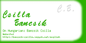 csilla bancsik business card